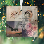 Weddenschap Jubileum Bride en Groom Foto Collage Glas Ornament<br><div class="desc">Berichten Jubileum Bride en Groom Foto Collage Ornament</div>