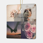 Weddenschap Jubileum Bride en Groom Foto Collage Keramisch Ornament (Links)