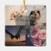 Weddenschap Jubileum Bride en Groom Foto Collage Keramisch Ornament (Voorkant)