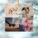 Weddenschap Jubileum Bride en Groom Foto Collage Keramisch Ornament<br><div class="desc">Bindende Jubileum Bride en Groom Photo Collage Ceramic Ornament</div>