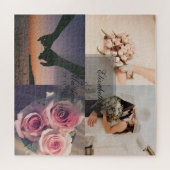 Weddenschap Jubileum Bride en Groom Foto Collage Legpuzzel (Horizontaal)