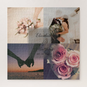 Weddenschap Jubileum Bride en Groom Foto Collage Legpuzzel