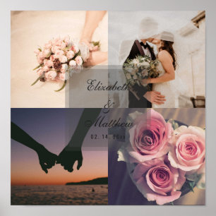 Weddenschap Jubileum Bride en Groom Foto Collage Poster