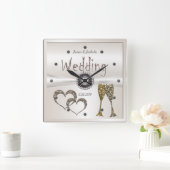Weddenschap Jubileum cadeaus voor paren gefelicite Vierkante Klok (Huis)