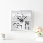 Weddenschap Jubileum cadeaus voor paren gefelicite Vierkante Klok (Huis)