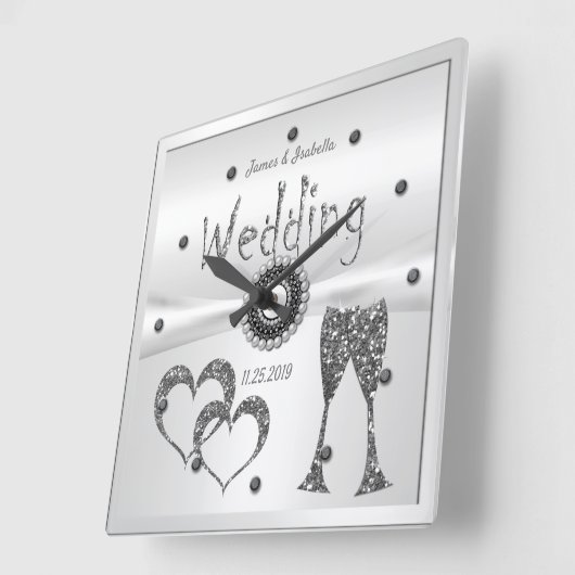 Weddenschap Jubileum cadeaus voor paren gefelicite Vierkante Klok (Hoek)