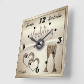 Weddenschap Jubileum cadeaus voor paren gefelicite Vierkante Klok (Hoek)