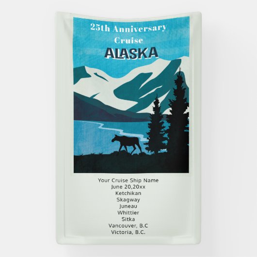 Weddenschap Jubileum Cruise Alaska Spandoek (Verticaal)