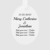 Weddenschap, Jubileum, eerste Kerstmis, zakelijk Ornament (achterkant)