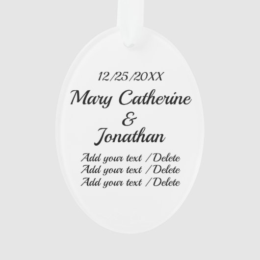 Weddenschap, Jubileum, eerste Kerstmis, zakelijk Ornament (achterkant)