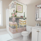 Weddenschap Jubileum Elegant Pink Room Valentijn Douchegordijn (In situ)