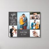 Weddenschap Jubileum Foto Collage Chalkboard Canvas Afdruk (Voorkant)