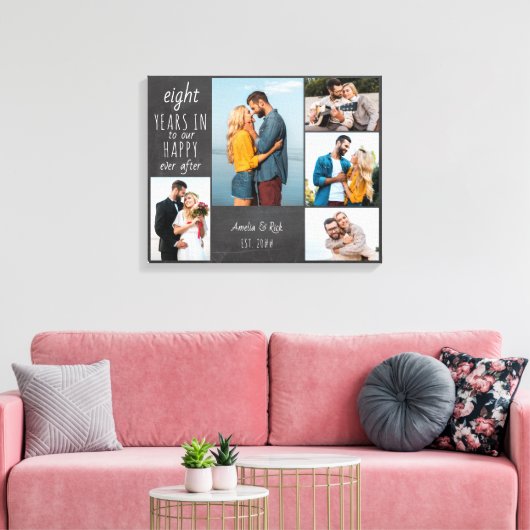 Weddenschap Jubileum Foto Collage Chalkboard Canvas Afdruk (Insitu (Woonkamer))