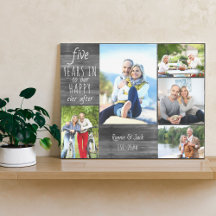 Weddenschap Jubileum Foto Collage Gray Wood Kijk