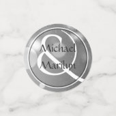 Weddenschap Jubileum Foto Silver Custom Confetti (Kleine voorkant)