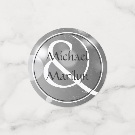 Weddenschap Jubileum Foto Silver Custom Confetti (Kleine voorkant)