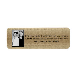 Weddenschap Jubileum Fotonaam en adreslabel Etiket