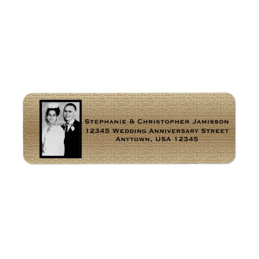 Weddenschap Jubileum Fotonaam en adreslabel Etiket (Voorkant)