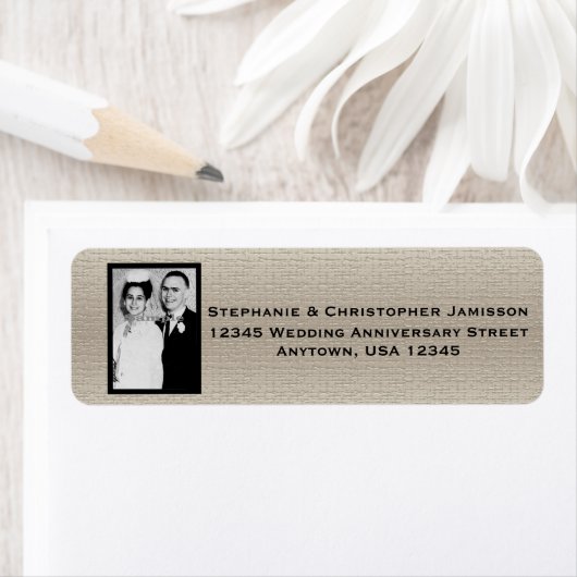 Weddenschap Jubileum Fotonaam en adreslabel Etiket (Insitu)