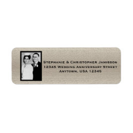 Weddenschap Jubileum Fotonaam en adreslabel Etiket