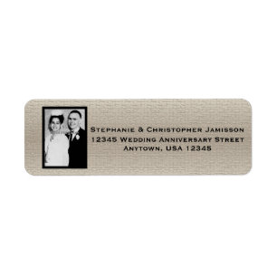 Weddenschap Jubileum Fotonaam en adreslabel Etiket