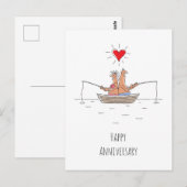 Weddenschap Jubileum Gehuwd met paren Vissen hart Briefkaart (Voorkant / Achterkant)