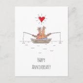 Weddenschap Jubileum Gehuwd met paren Vissen hart Briefkaart (Voorkant)