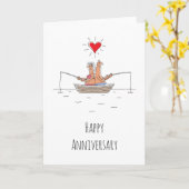 Weddenschap Jubileum Gehuwd met paren Vissen hart Kaart (Gele Bloem)