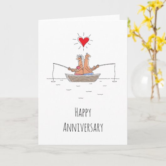Weddenschap Jubileum Gehuwd met paren Vissen hart Kaart (Gele Bloem)