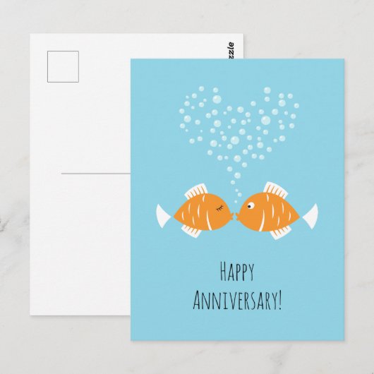 Weddenschap Jubileum Gehuwde paardeharen vis Briefkaart (Voorkant / Achterkant)