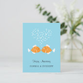 Weddenschap Jubileum Gehuwde paardeharen vis Briefkaart (Staand voorkant)