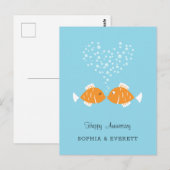 Weddenschap Jubileum Gehuwde paardeharen vis Briefkaart (Voorkant / Achterkant)