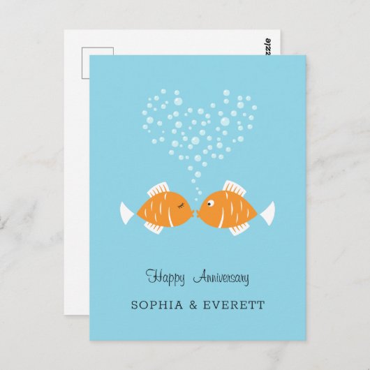 Weddenschap Jubileum Gehuwde paardeharen vis Briefkaart (Voorkant / Achterkant)