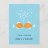 Weddenschap Jubileum Gehuwde paardeharen vis Briefkaart (Voorkant)