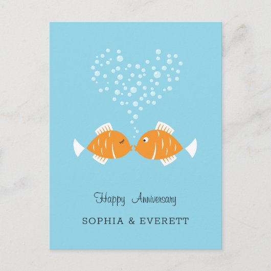 Weddenschap Jubileum Gehuwde paardeharen vis Briefkaart (Voorkant)