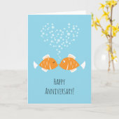 Weddenschap Jubileum Gehuwde paardeharen vis Kaart (Gele Bloem)