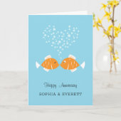 Weddenschap Jubileum Gehuwde paardeharen vis Kaart (Gele Bloem)