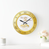 Weddenschap Jubileum Gold Roman Numerals Aangepast Grote Klok (Huis)