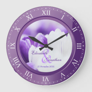 Weddenschap Jubileum Paarse Amethyst Roman Numeral Grote Klok