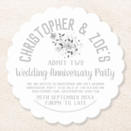 Weddenschap Jubileum Party Invitation Ticket Kartonnen Onderzetters