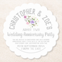 Weddenschap Jubileum Party Invitation Ticket Kartonnen Onderzetters