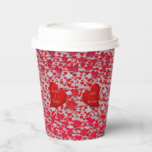 Weddenschap Jubileum party Love Paper Cups Papieren Bekers (Voorkant)