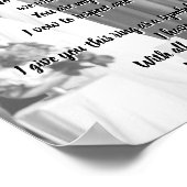 Weddenschap Jubileum Vows Datum zwart wit Poster (Hoek)