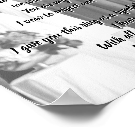 Weddenschap Jubileum Vows Datum zwart wit Poster (Hoek)