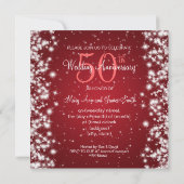 Weddenschap Jubileum Winter Sparkle Red Kaart (Achterkant)