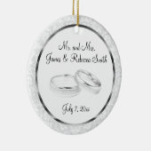 Weddenschap/Jubileum | Wit en Zilver Keramisch Ornament (Rechts)