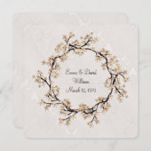 Weddenschap Jubileum Wreath op Damask Kaart (Voorkant / Achterkant)