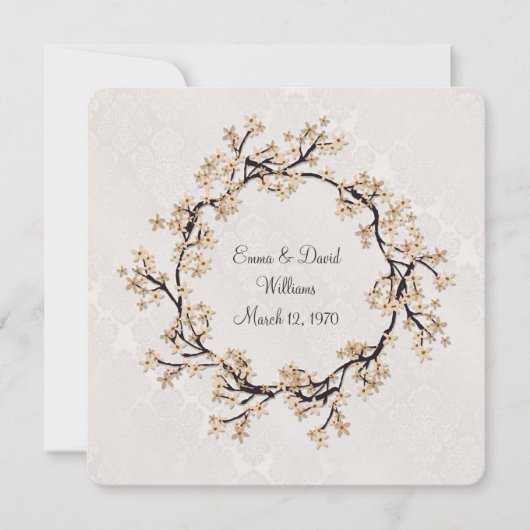 Weddenschap Jubileum Wreath op Damask Kaart (Voorkant)