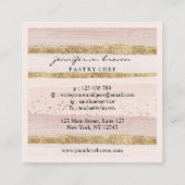 Weddenschap Kaart Bakery Pastry Vierkante Visitekaartje (Achterkant)