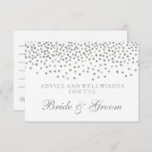 Weddenschap Kaart Elegant Silver Confetti (Voorkant / Achterkant)